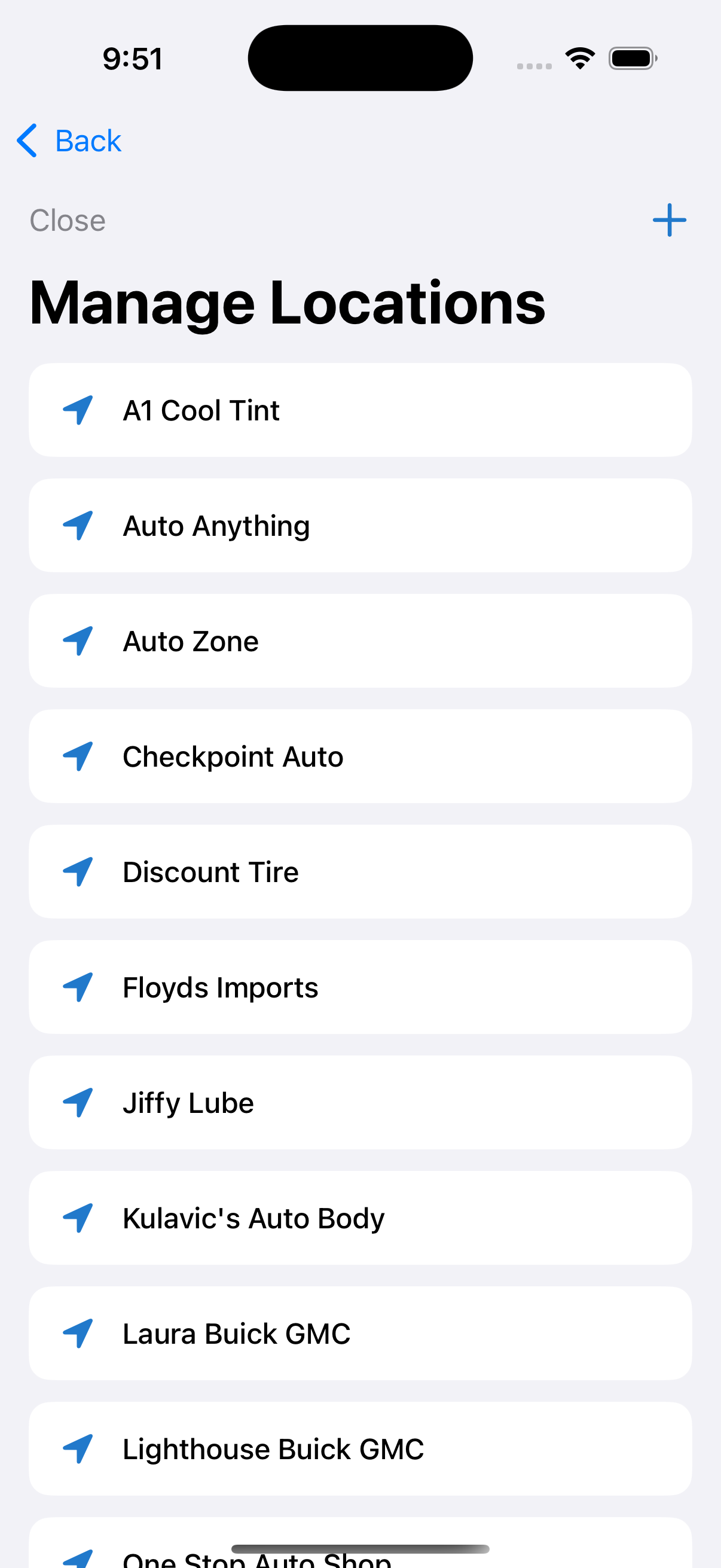 Locations List