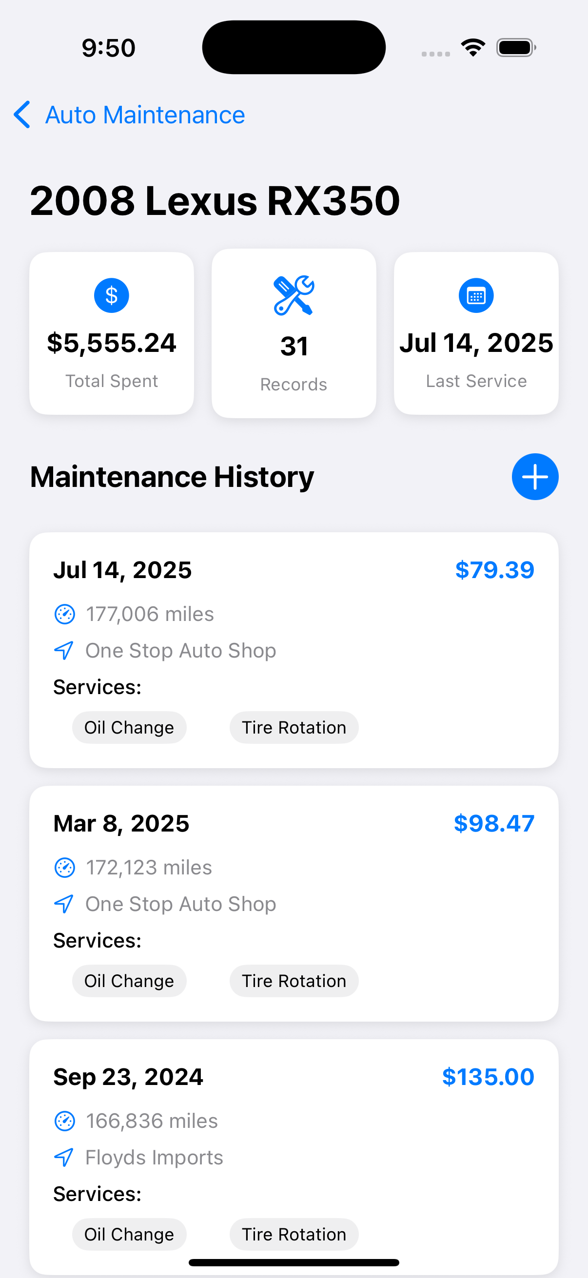 Maintenance List