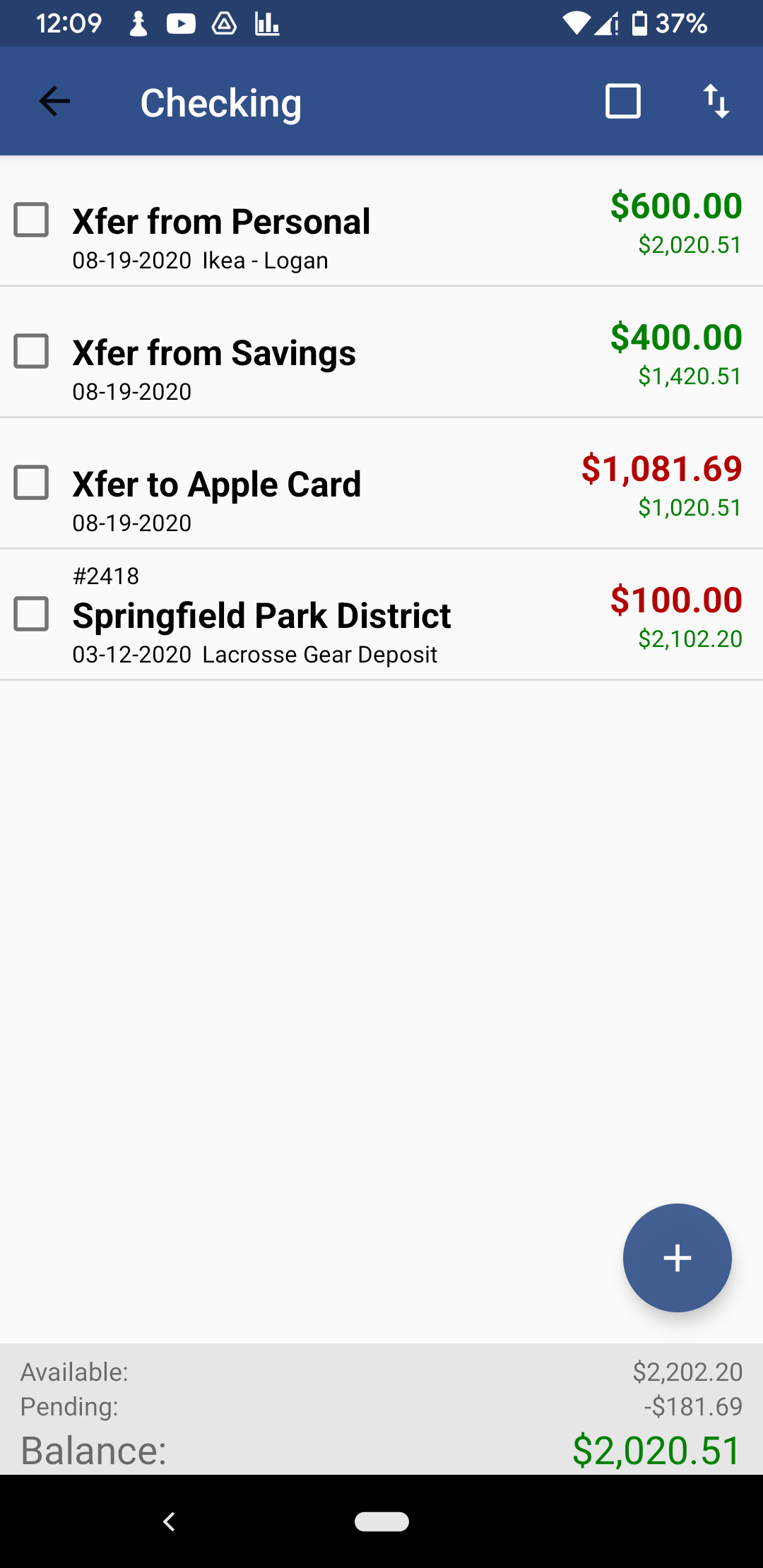 Transaction List