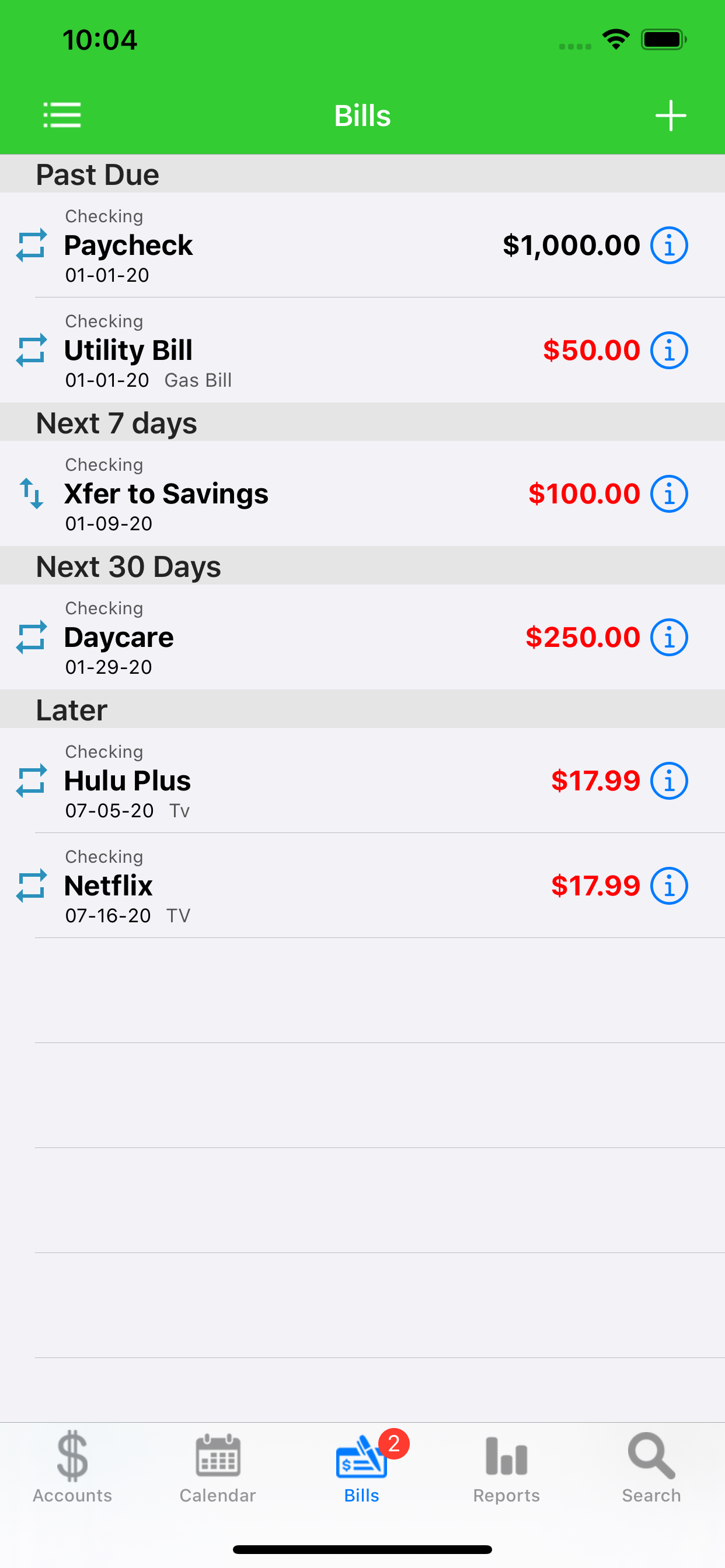 Bill List