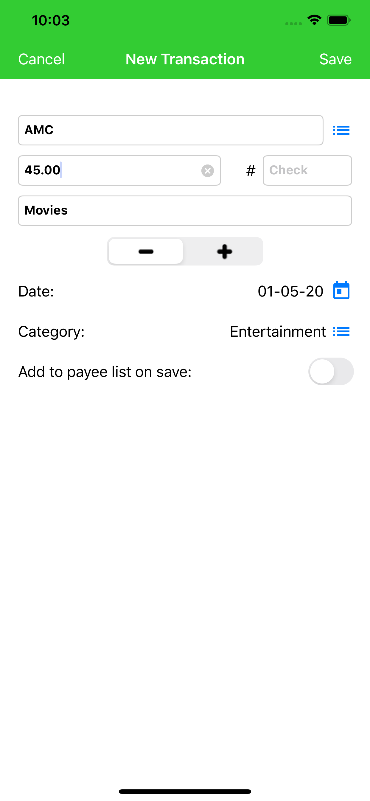 Transaction Detail