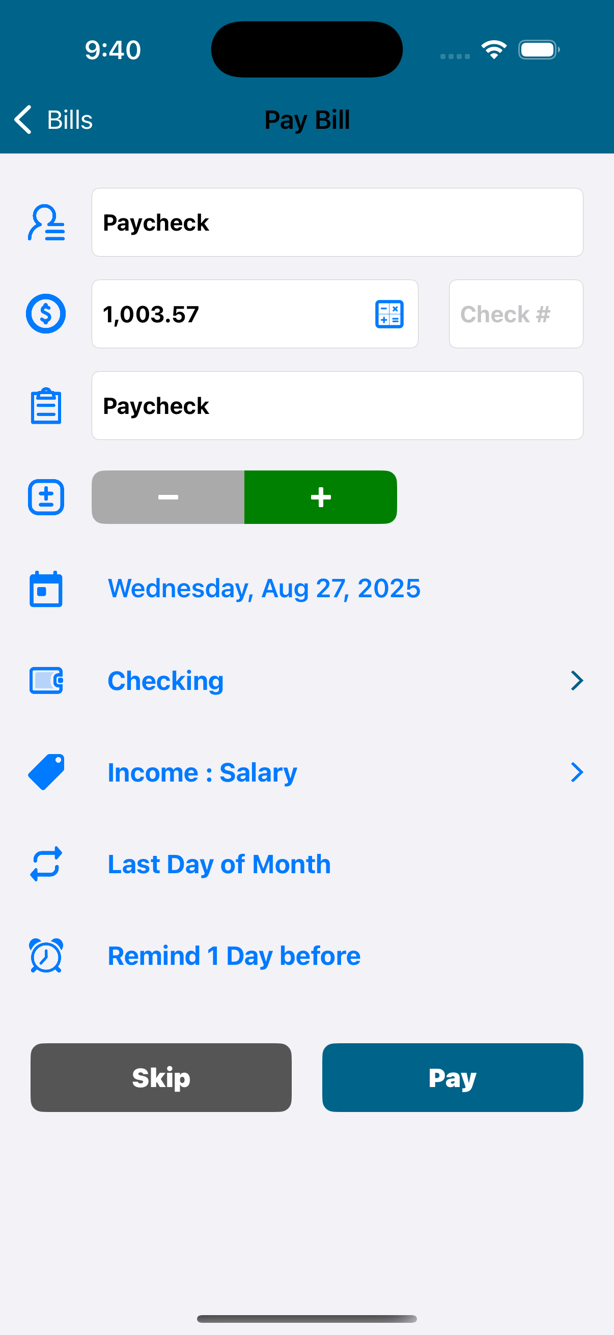 Bill Payment