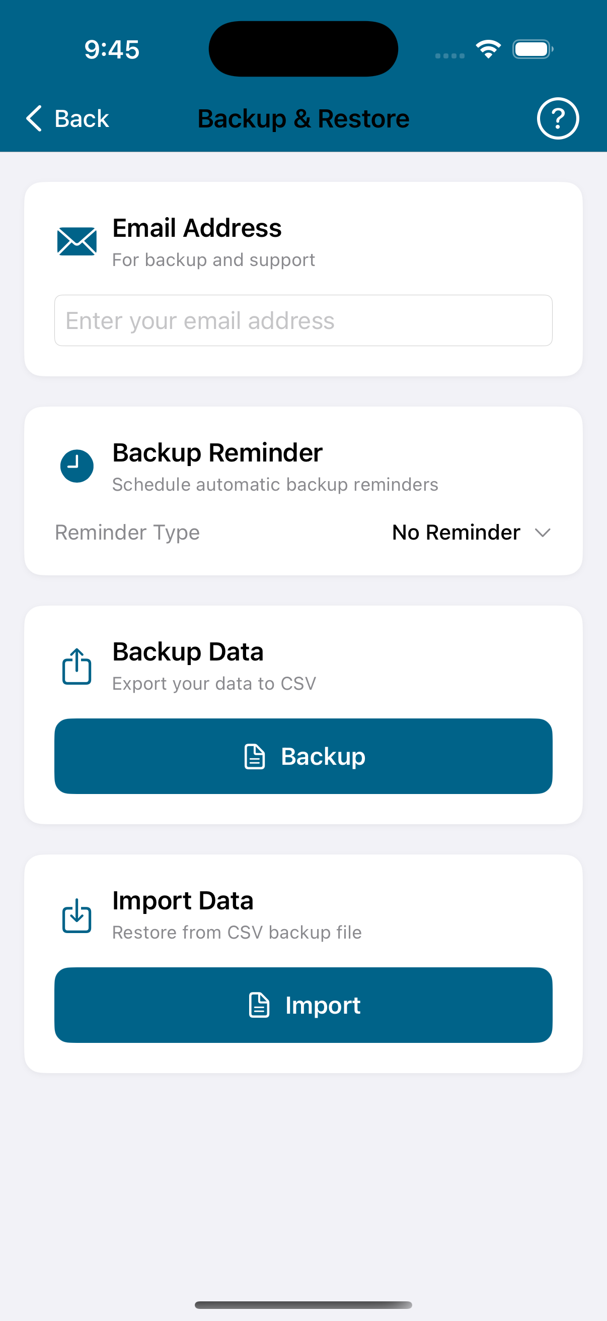 Settings Backup